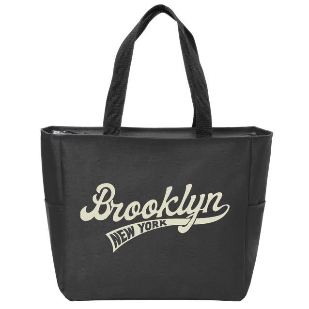 Vintage Baseball Style Brooklyn For Men & Women Zip Tote Bag