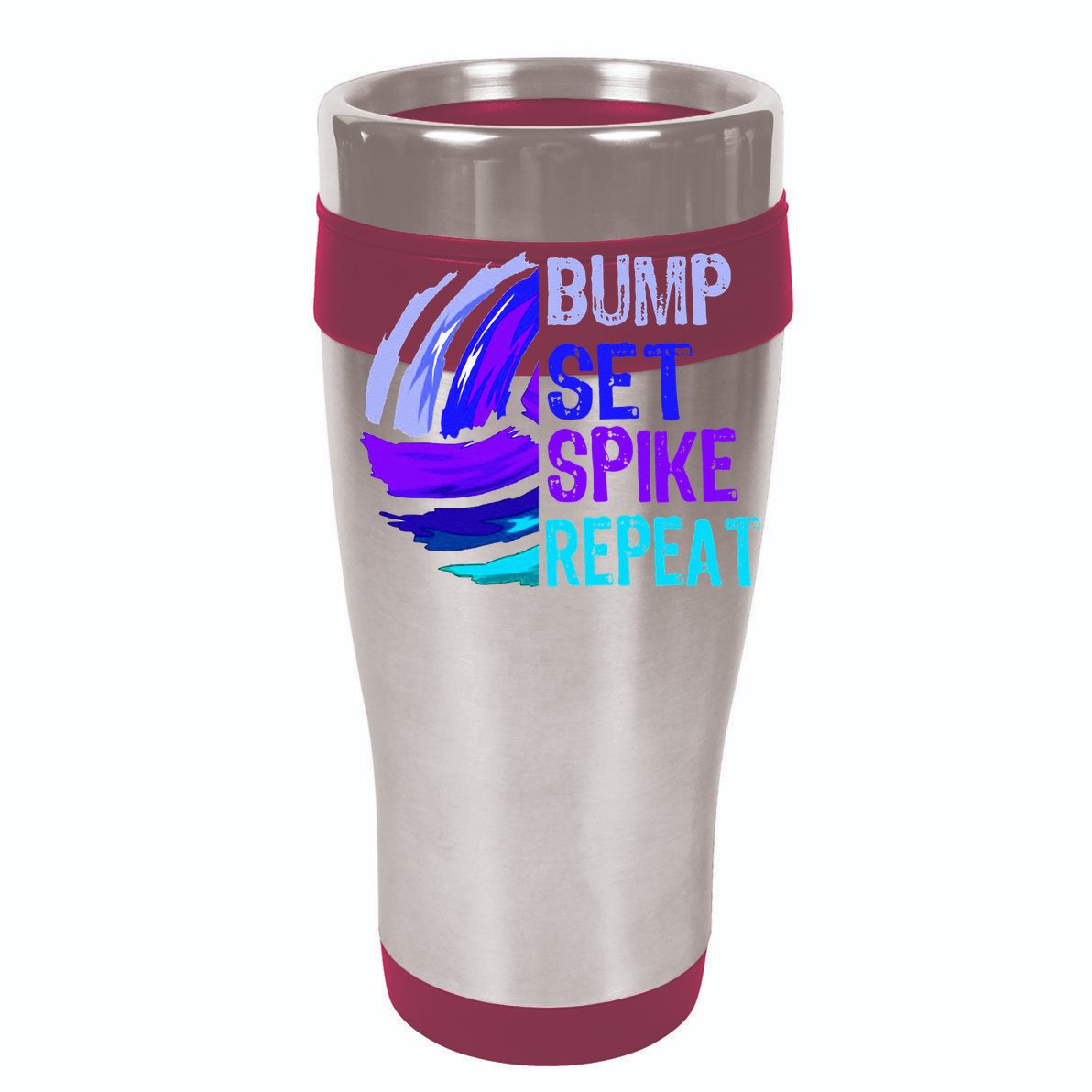 Volleyball Bump Set Spike Repeat Blue Purple Teen Comfort Colors T-Shirt