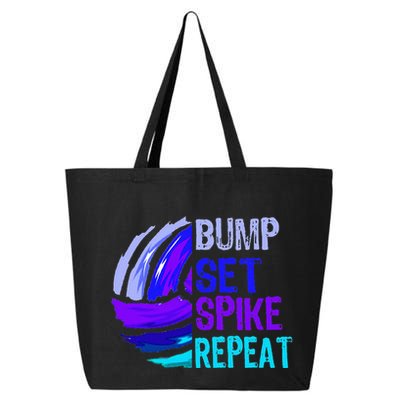 Volleyball Bump Set Spike Repeat Blue Purple Teen 25L Jumbo Tote