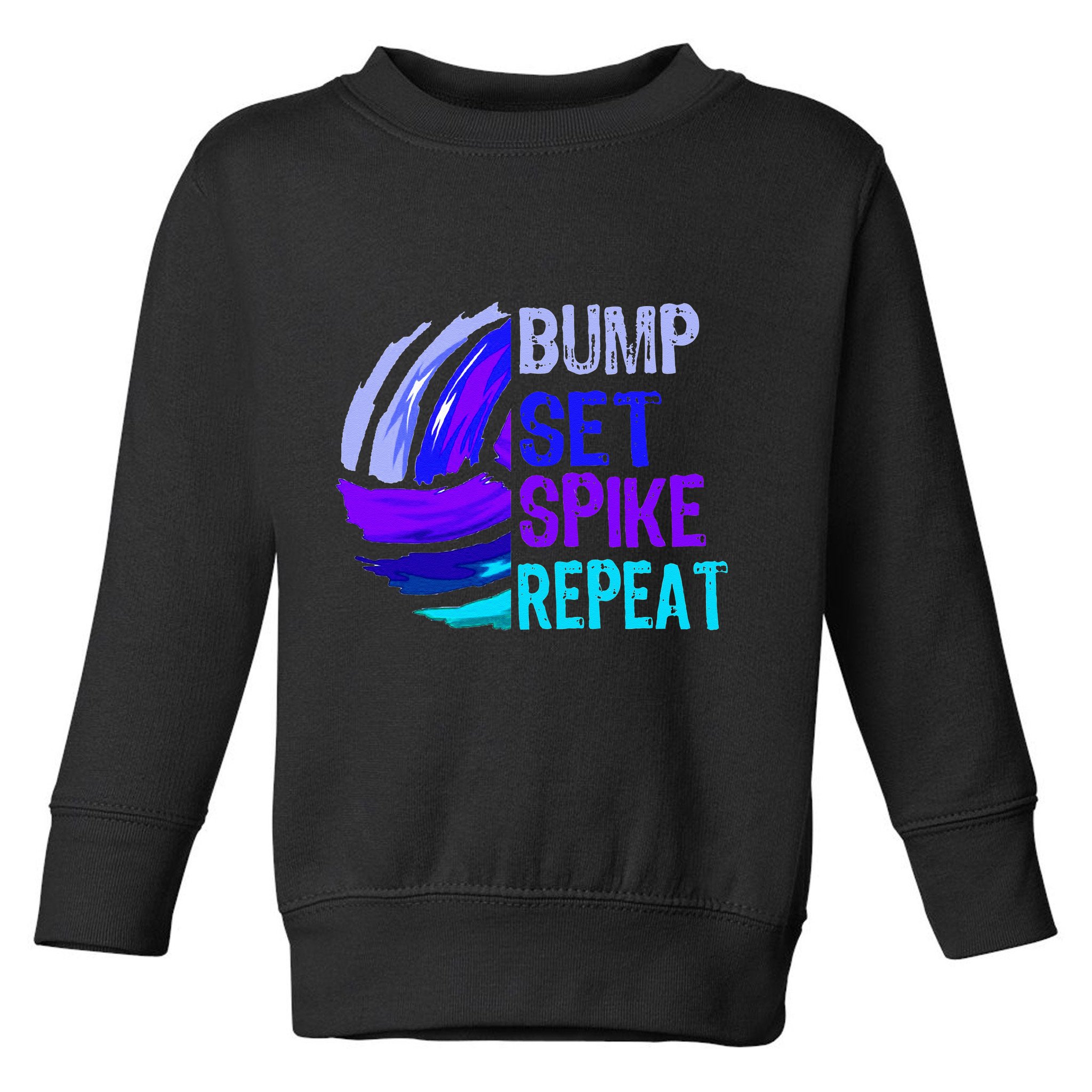 Volleyball Bump Set Spike Repeat Blue Purple Teen Toddler Sweatshirt