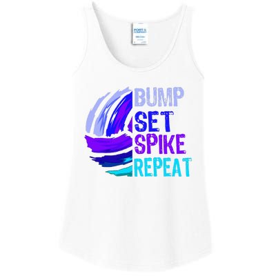 Volleyball Bump Set Spike Repeat Ladies Essential Tank