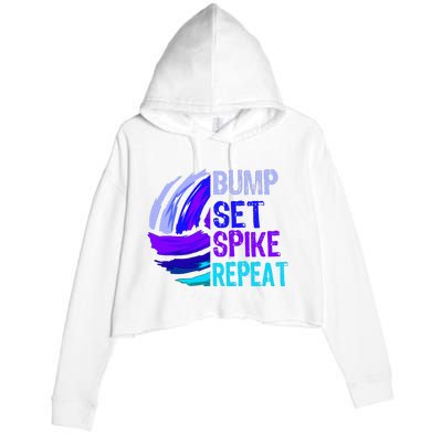 Volleyball Bump Set Spike Repeat Crop Fleece Hoodie