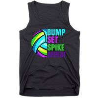 Volleyball Bump Set Spike Repeat Blue Purple Teen Tank Top