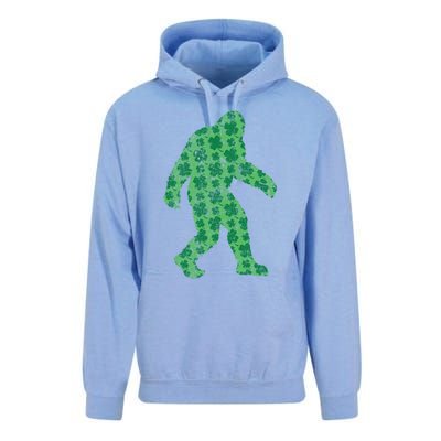 Vintage Bigfoot St Patrick's Day 4 Leaf Clover Sasquatch Cool Gift Unisex Surf Hoodie