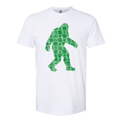 Vintage Bigfoot St Patrick's Day 4 Leaf Clover Sasquatch Cool Gift Softstyle® CVC T-Shirt