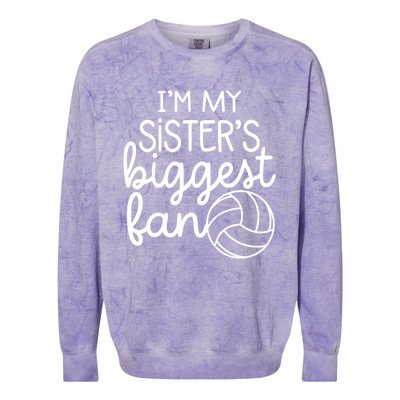 Volleyball Big Sisters Biggest Fan Colorblast Crewneck Sweatshirt