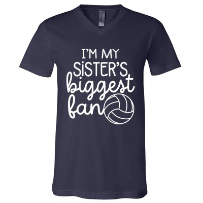 Volleyball Big Sisters Biggest Fan V-Neck T-Shirt