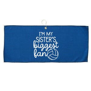 Volleyball Big Sisters Biggest Fan Large Microfiber Waffle Golf Towel