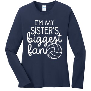 Volleyball Big Sisters Biggest Fan Ladies Long Sleeve Shirt