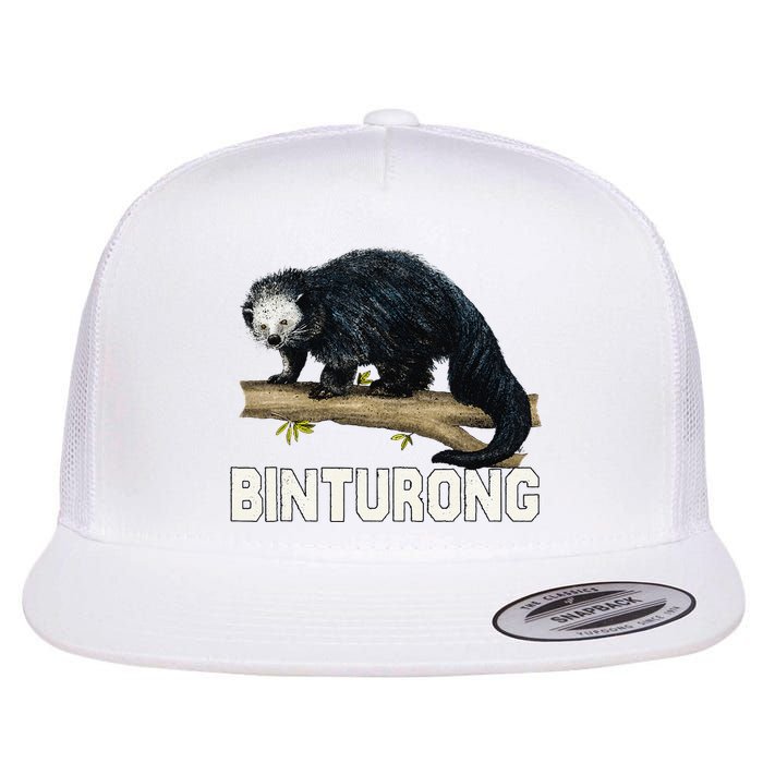 Vintage Binturong Sunset Flat Bill Trucker Hat