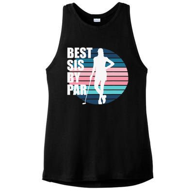 Vintage Best sis by par Funny golf birthday Ladies PosiCharge Tri-Blend Wicking Tank