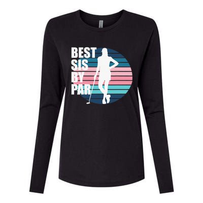 Vintage Best sis by par Funny golf birthday Womens Cotton Relaxed Long Sleeve T-Shirt