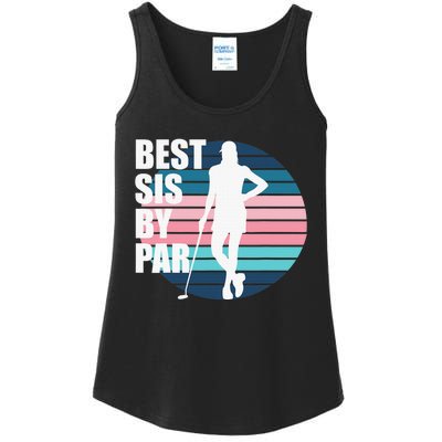 Vintage Best sis by par Funny golf birthday Ladies Essential Tank