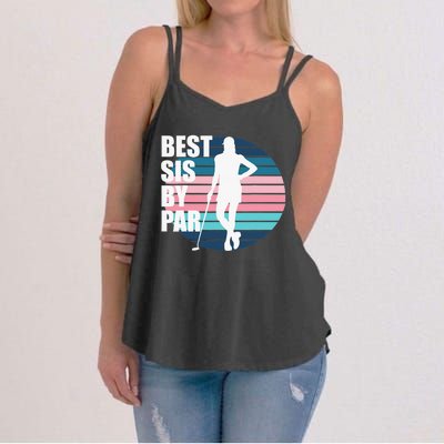 Vintage Best sis by par Funny golf birthday Women's Strappy Tank