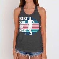 Vintage Best sis by par Funny golf birthday Women's Knotted Racerback Tank