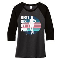 Vintage Best sis by par Funny golf birthday Women's Tri-Blend 3/4-Sleeve Raglan Shirt