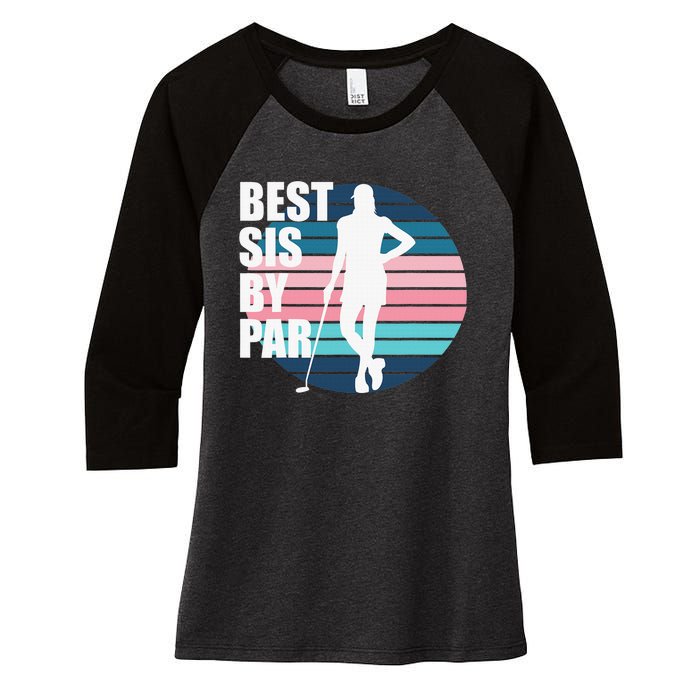 Vintage Best sis by par Funny golf birthday Women's Tri-Blend 3/4-Sleeve Raglan Shirt