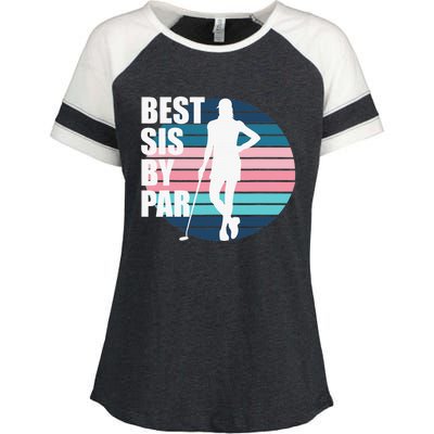 Vintage Best sis by par Funny golf birthday Enza Ladies Jersey Colorblock Tee