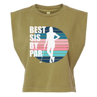 Vintage Best sis by par Funny golf birthday Garment-Dyed Women's Muscle Tee