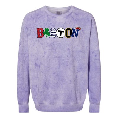 Vintage Boston Sports Fan City Pride Colorblast Crewneck Sweatshirt