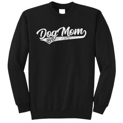 Vintage Baseball Style Retro Distressed Dog Mom Sweatshirt