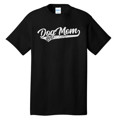 Vintage Baseball Style Retro Distressed Dog Mom Tall T-Shirt