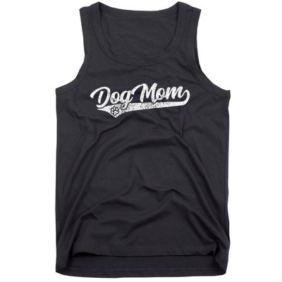 Vintage Baseball Style Retro Distressed Dog Mom Tank Top