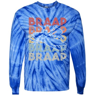 Vintage Braap Snowmobile Gift I Retro Snow Sled Gift Idea Meaningful Gift Tie-Dye Long Sleeve Shirt