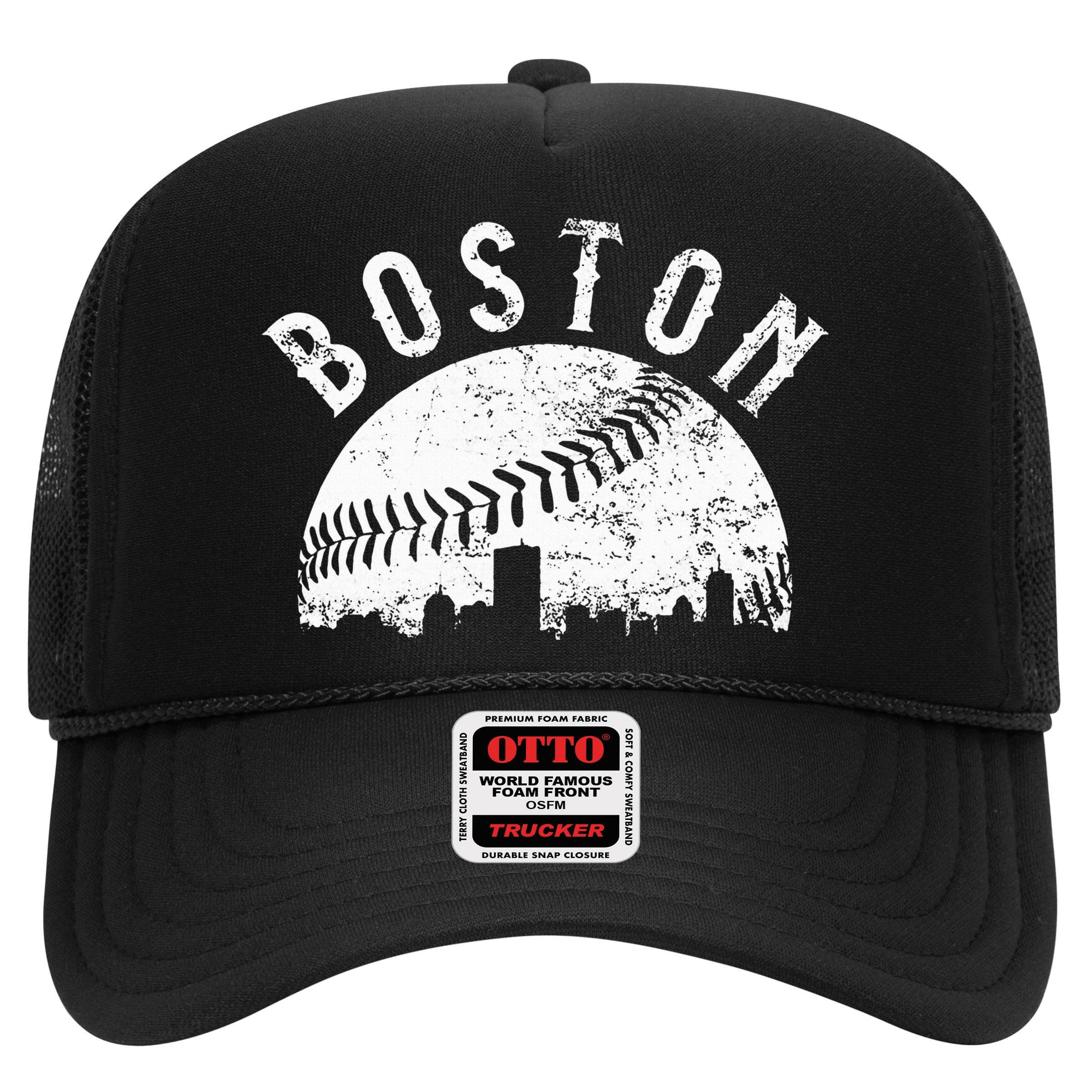 Vintage Boston Skyline Baseball Throwback For Red Hat