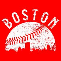 Vintage Boston Skyline Baseball Throwback For Red Hoodie