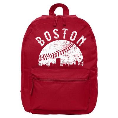 Vintage Boston Skyline Baseball Throwback For Red 16 in Basic Backpack
