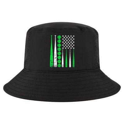 Vintage Baseball St Patricks Day American Flag Shamrock Cool Comfort Performance Bucket Hat