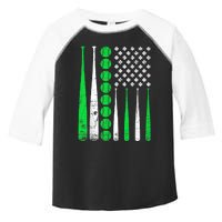 Vintage Baseball St Patricks Day American Flag Shamrock Toddler Fine Jersey T-Shirt