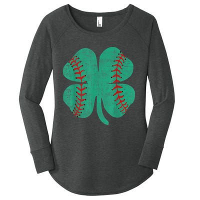 Vintage Baseball Shamrock St Patricks Day Shirt  b.o.y.s Women's Perfect Tri Tunic Long Sleeve Shirt