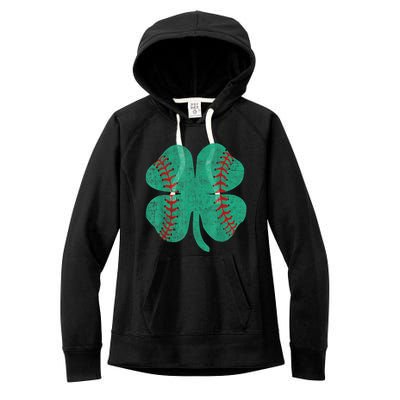 Vintage Baseball Shamrock St Patricks Day Shirt  b.o.y.s Women's Fleece Hoodie