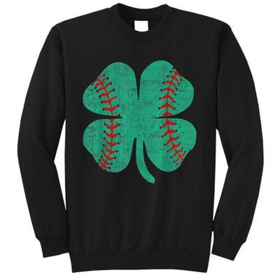 Vintage Baseball Shamrock St Patricks Day Shirt  b.o.y.s Tall Sweatshirt