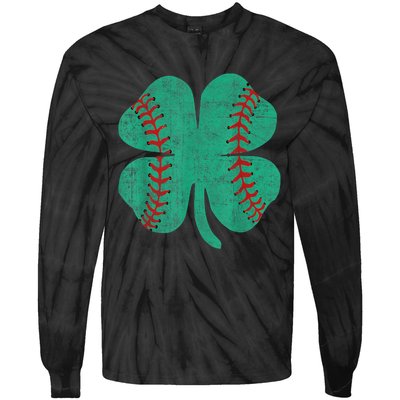 Vintage Baseball Shamrock St Patricks Day Shirt  b.o.y.s Tie-Dye Long Sleeve Shirt