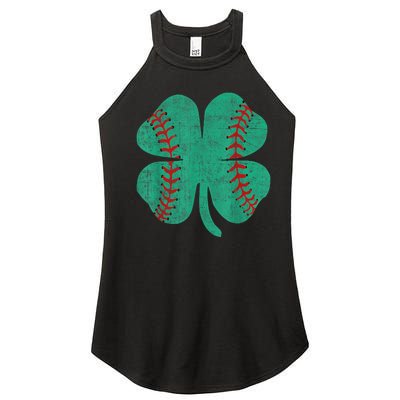 Vintage Baseball Shamrock St Patricks Day Shirt  b.o.y.s Women's Perfect Tri Rocker Tank