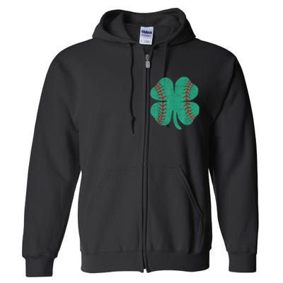 Vintage Baseball Shamrock St Patricks Day Shirt  b.o.y.s Full Zip Hoodie