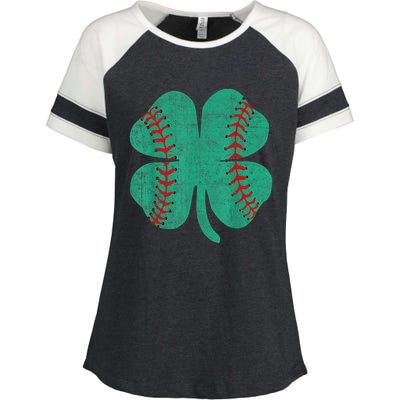 Vintage Baseball Shamrock St Patricks Day Shirt  b.o.y.s Enza Ladies Jersey Colorblock Tee