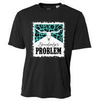 Vintage Bull Skull Leopard Bleached Somebody's Problem Cooling Performance Crew T-Shirt