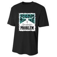 Vintage Bull Skull Leopard Bleached Somebody's Problem Performance Sprint T-Shirt