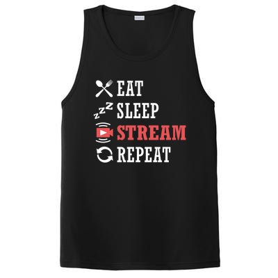 Vlogging Blog Streamer Blogger Eat Sleep Stream Repeat Cool Gift PosiCharge Competitor Tank