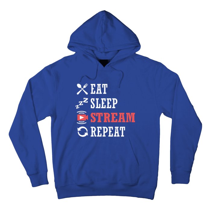 Vlogging Blog Streamer Blogger Eat Sleep Stream Repeat Cool Gift Hoodie