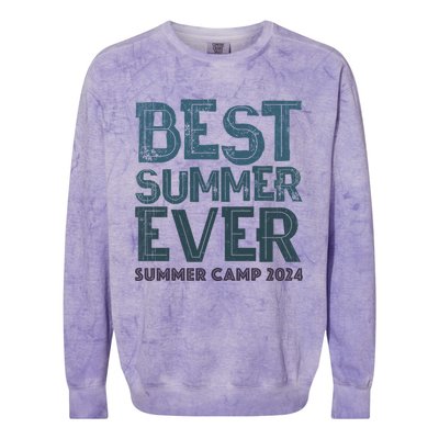 Vintage Best Summer Ever Camp 2024 Staff Cousins Nurse Gift Colorblast Crewneck Sweatshirt