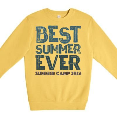 Vintage Best Summer Ever Camp 2024 Staff Cousins Nurse Gift Premium Crewneck Sweatshirt