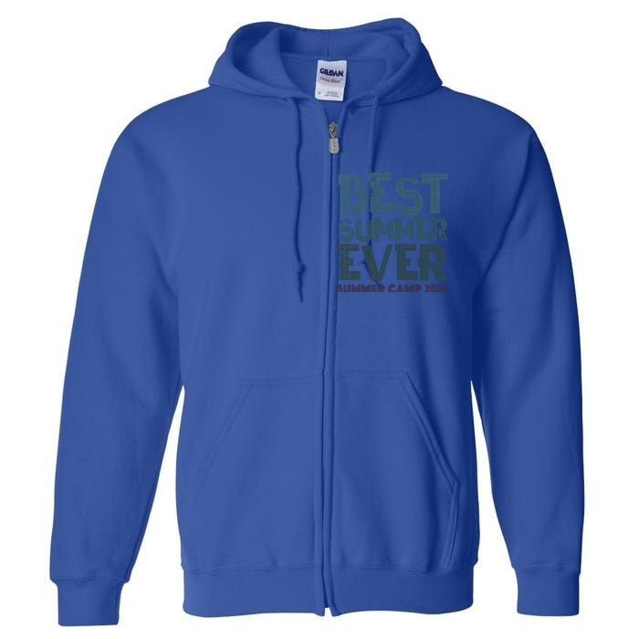 Vintage Best Summer Ever Camp 2024 Staff Cousins Nurse Gift Full Zip Hoodie