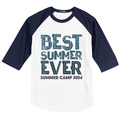 Vintage Best Summer Ever Camp 2024 Staff Cousins Nurse Gift Baseball Sleeve Shirt