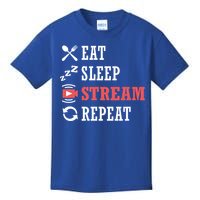 Vlogging Blog Streamer Blogger Eat Sleep Stream Repeat Gift Kids T-Shirt