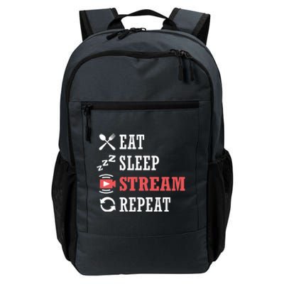 Vlogging Blog Streamer Blogger Eat Sleep Stream Repeat Gift Daily Commute Backpack